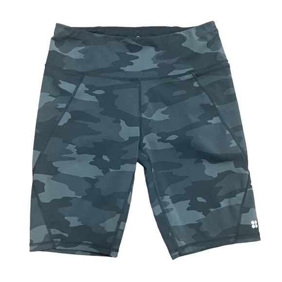 Sweaty Betty Power Biker Shorts Women's High Waist Camo Black Gray S - Picture 3 of 6